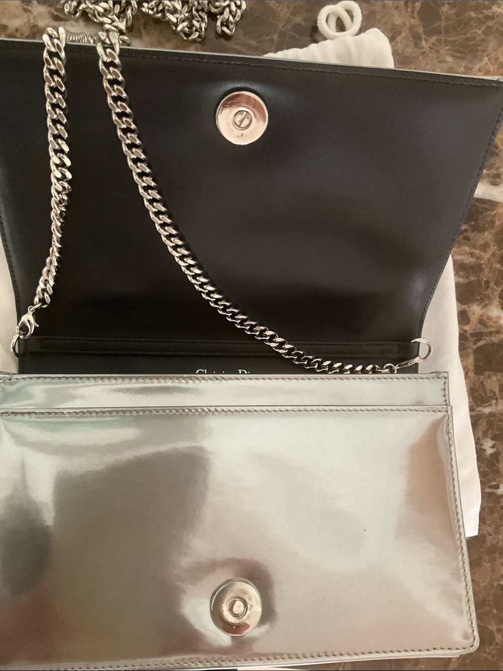 Final Price- No Offers! Christian Dior Diora Silver Calfskin Pouch Clutch - Picture 12 of 12